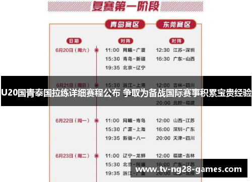 U20国青泰国拉练详细赛程公布 争取为备战国际赛事积累宝贵经验